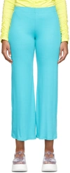 Simon Miller Blue Wide Long Fine Rib Marek Lounge Pants In Ocean