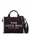 Marc Jacobs 'the Medium Tote' Black Tote Bag With Contrasting Logo Embroidery In Black