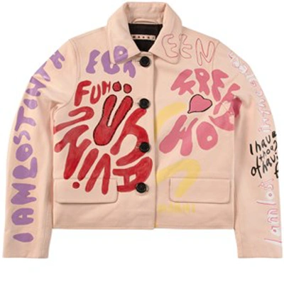 Marni Kids' Jacket With Print Cream Pink