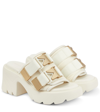 Bottega Veneta Flash Technical Fabric Sandal With Heel In White