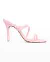 Black Suede Studio Cindy Strappy Stiletto Slide Sandals In Pink