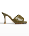 Bottega Veneta The Rubber Lido High-heel Sandals In Khaki