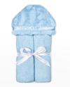 Little Scoops Boy's Plush Hooded Towel In Blue