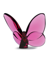 BACCARAT 2.5" LUCKY CRYSTAL PEONY PINK BUTTERFLY