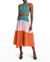 Derek Lam 10 Crosby Chaya Halter Crop Top In Jade