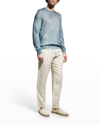 Fedeli Men's Cashmere Pullover Sweater In 109 Navy