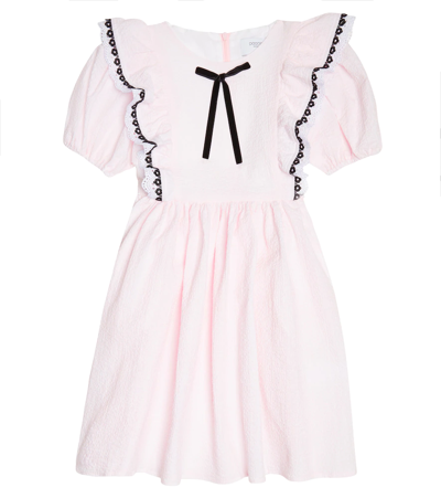 Paade Mode Kids' Rosie Cotton Cloqué Dress In Rosie Ruffles Pink