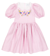 Paade Mode Embroidered Linen Dress In Forgetmenot Pink
