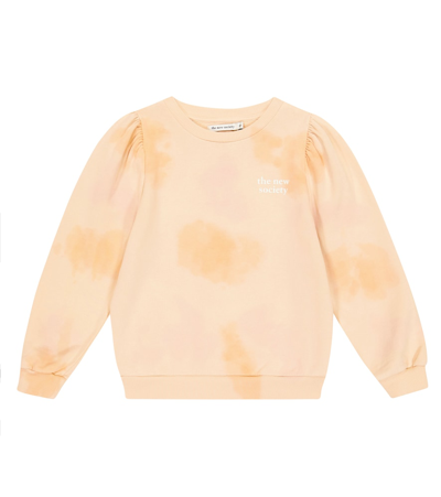 The New Society Kids' Hugo Tie-dye Cotton Fleece Sweater In Apricot Batik