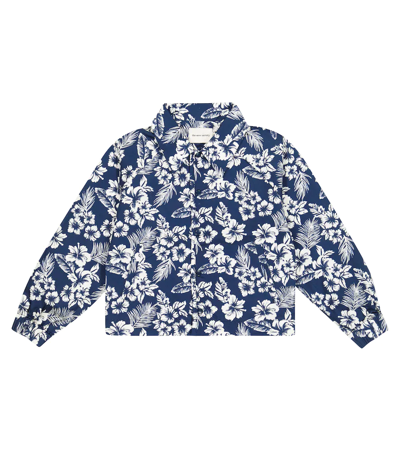 The New Society Kids' Hibiscus Floral Cotton Twill Shirt In Hibiscus Boy