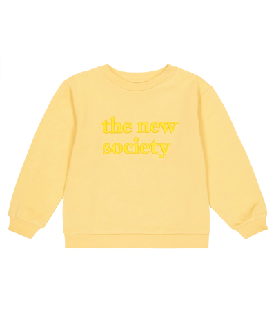 The New Society Kids' Hugo Logo Cotton Sweatshirt In 09 Moustard