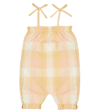 The New Society Baby Olimpia Plaid Cotton Jumpsuit In Big Vichy