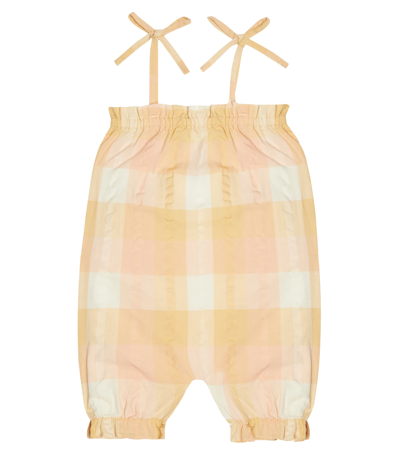 The New Society Kids' Baby Olimpia Plaid Cotton Jumpsuit In Big Vichy