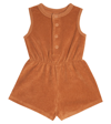 The New Society Baby Francis Cotton Terry Romper In Sunburn