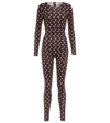Marine Serre Crescent Moon-print Long-sleeved Jumpsuit In All Over Moon Brown