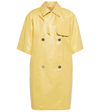 Max Mara Tondo Double-breasted Coated-cotton Coat In Limone