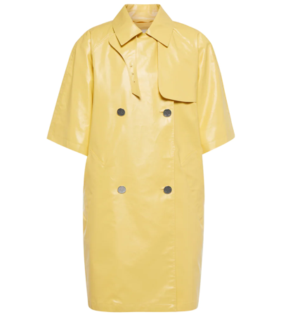 Max Mara Tondo Double-breasted Coated-cotton Coat In Yellow