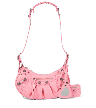 Balenciaga Le Cagole Small Leather Shoulder Bag In Pink &amp; Purple