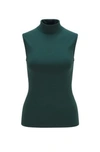 HUGO BOSS EXTRA-SLIM-FIT SLEEVELESS ROLLNECK TOP IN STRETCH FABRIC