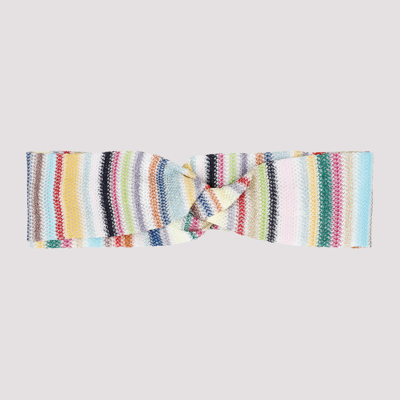 Missoni Knot-detail Striped Headband In Multicolor