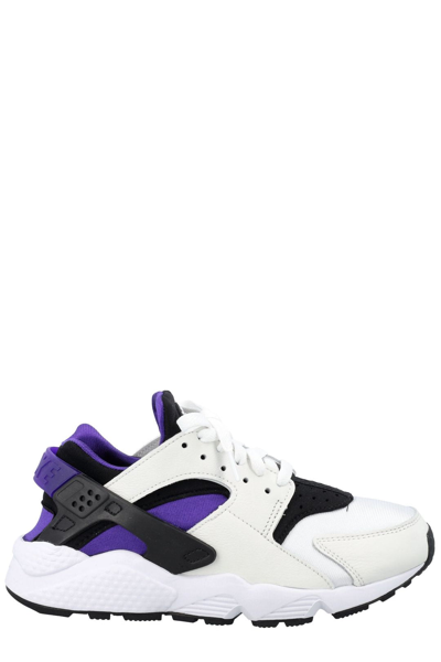 Nike Air Huarache Sneakers In White,electro Purple,black