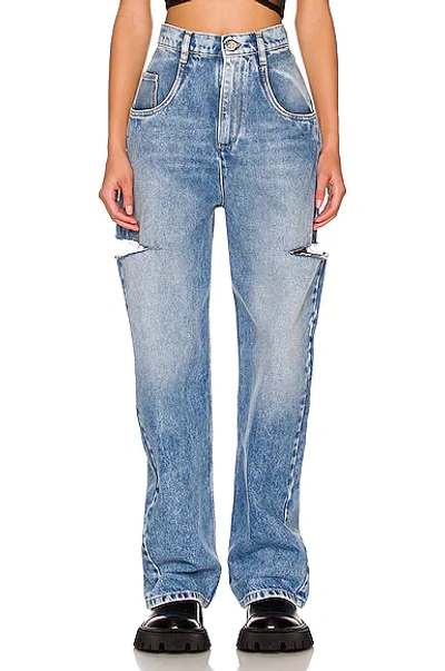 Maison Margiela 5 Pocket Side Slit Jean In Blue