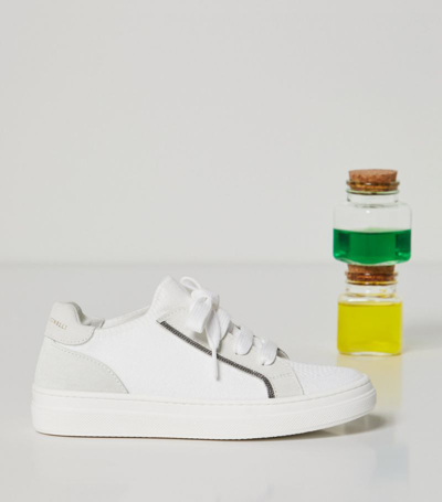 Brunello Cucinelli Suede-panel Sneakers In White