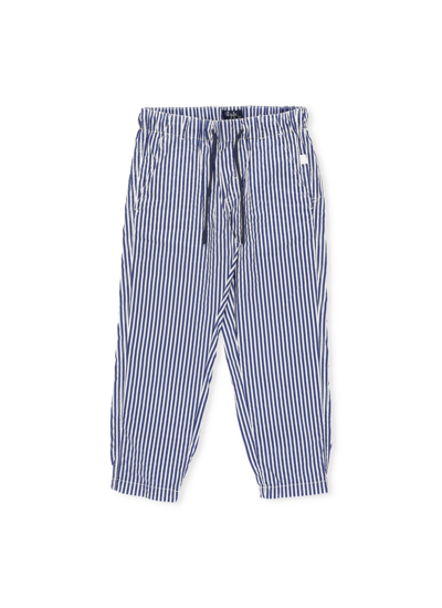 Il Gufo Babies' Stripes Trousers In Bianco/blu Aperto