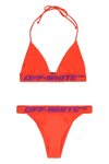 Off-white Logo Band Triangle Bikini In Red