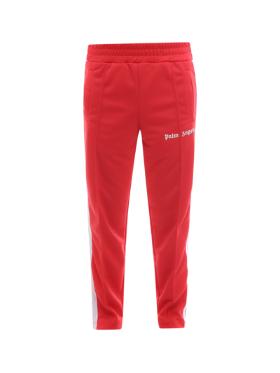 Palm Angels Nylon Trouser With Logo Print - Atterley In Red