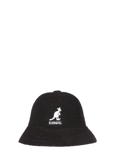 Kangol Casual Hat With Big Logo Unisex In Black
