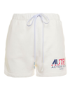 AUTRY AUTRY WHITE JERSEY WOMAN SHORTS WITH LOGO