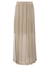 Brunello Cucinelli Layered Pleated Maxi Skirt In Beige