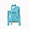 Andersson Bell Asymmetric Design Knit Top In Blue