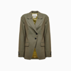 Andersson Bell Celina Cutout Tie-detailed Checked Wool-blend Blazer In Grechk