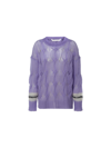 Palm Angels Woman Sweater Lilac Size L Mohair Wool, Polyamide, Wool In Purple