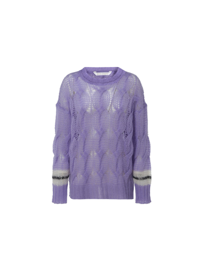 Palm Angels Woman Sweater Lilac Size S Mohair Wool, Polyamide, Wool In Purple