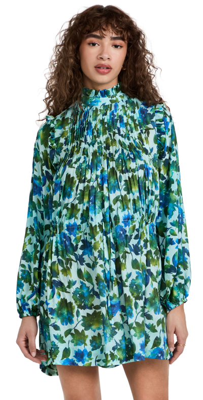 Amur Dioni Floral Minidress In Blue