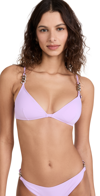 Stella Mccartney Chain Link Triangle Bikini Top In Orchid