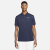 Nike Tennis Dri-fit Solid Polo Top In Navy In Blue