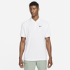 Nike Dri-fit Victory Logo Quick Dry Breathable Sports Short Sleeve Polo Shirt White In White