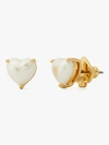Kate Spade My Love Imitation Pearl Heart Stud Earrings In Pearl