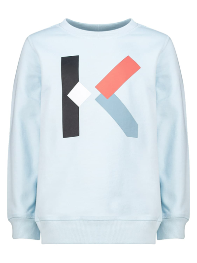 Kenzo Teen Logo Crew-neck Sweatshirt In Blue