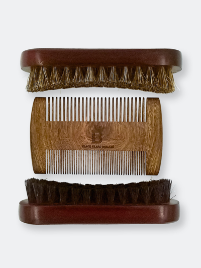 Black Beard Brigade Wooden Brushes And Sandalwood Comb Set