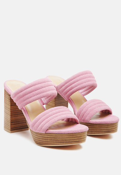 Rag & Co Mille Feux Suede Slip-on Block Heeled Sandal In Pink/purple