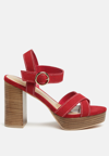 RAG & CO RAG & CO CHOUPETTE SUEDE LEATHER BLOCK HEELED SANDAL