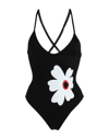 S AND S S AND S WOMAN ONE-PIECE SWIMSUIT BLACK SIZE 4 POLYACRYLIC, ELASTANE