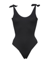 S AND S S AND S WOMAN ONE-PIECE SWIMSUIT BLACK SIZE 2 POLYAMIDE, ELASTANE