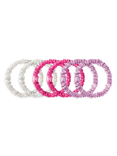 Slip 6-pack Pure Silk Skinny Scrunchies In Sweet Pea