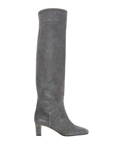 Alberta Ferretti Knee Boots In Grey